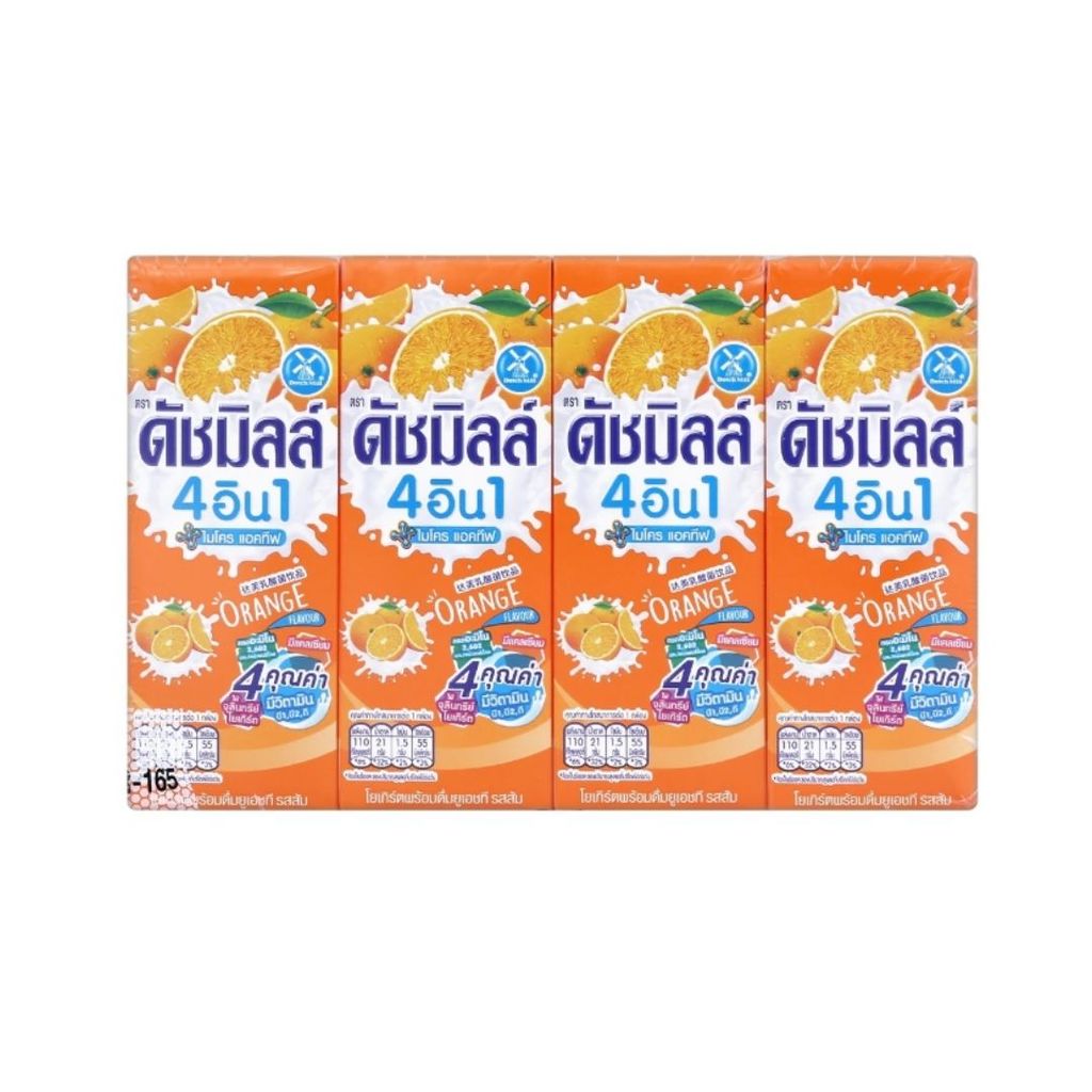 ดัชมิลล์ 4อิน1 นมเปรี้ยวรสส้ม DutchMill 4in1 Orange 165ml.
