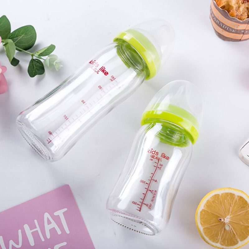 เหมาะสําหรับ Pigeon ขวดนมแก้วขนาดกว้างทารกแรกเกิดขวดนมเด็กใหญ่ Anti-Choker Anti-Colic ฟางพร้อมที่จับ