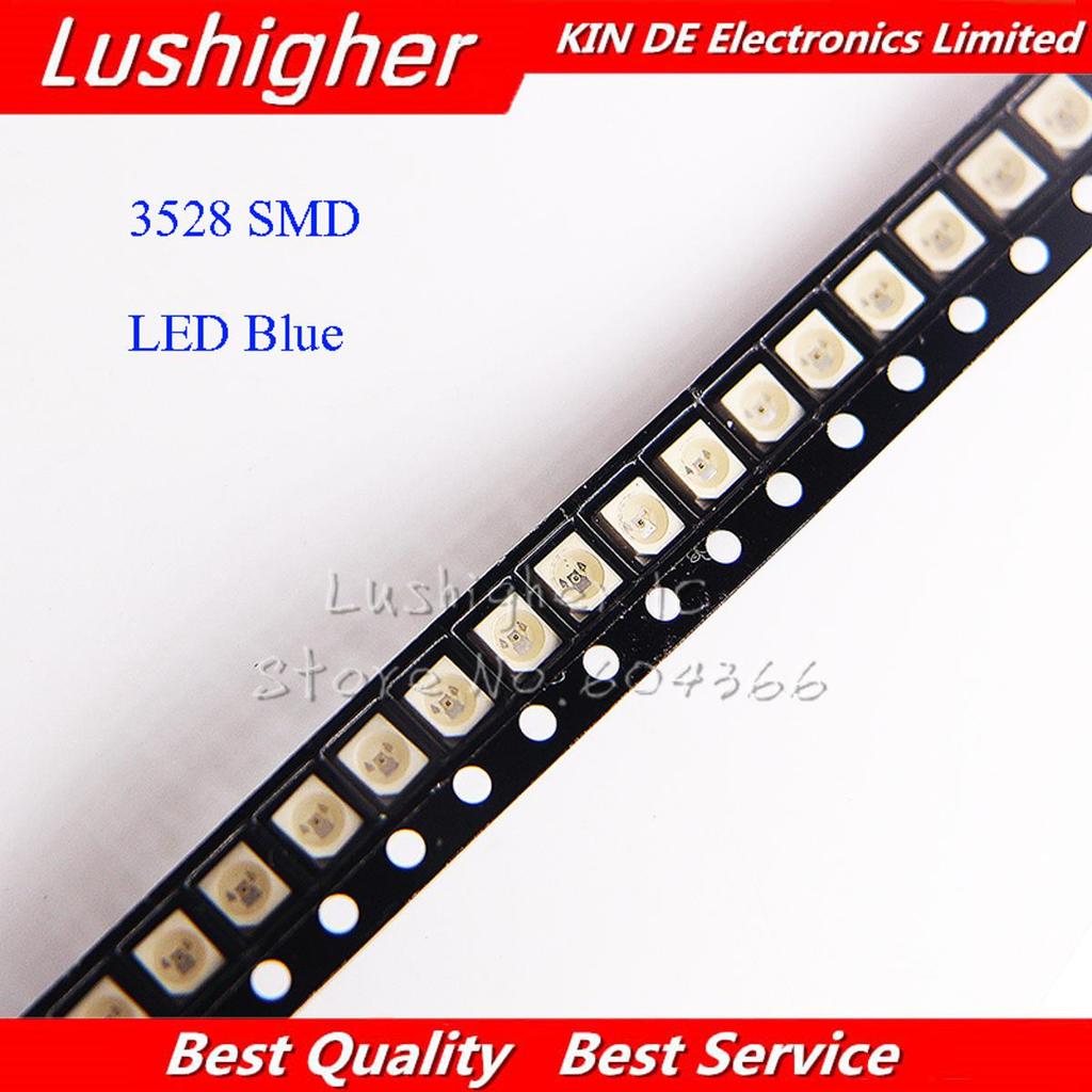 100 ชิ้นสีฟ้า 3528 1210 SMD LED ไดโอดแสง