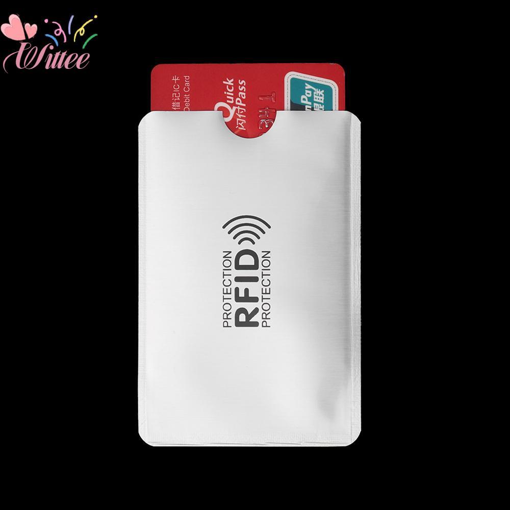 WITEE 10 ชิ้น การ์ดป้องกันสแกน RFID สำหรับกระเป๋าสตางค์