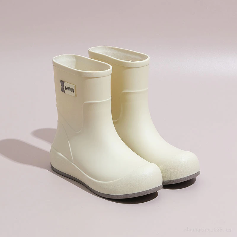รองเท้าบูทกันฝนยางกันลื่นผู้หญิง สีเบจ thumbnail 7