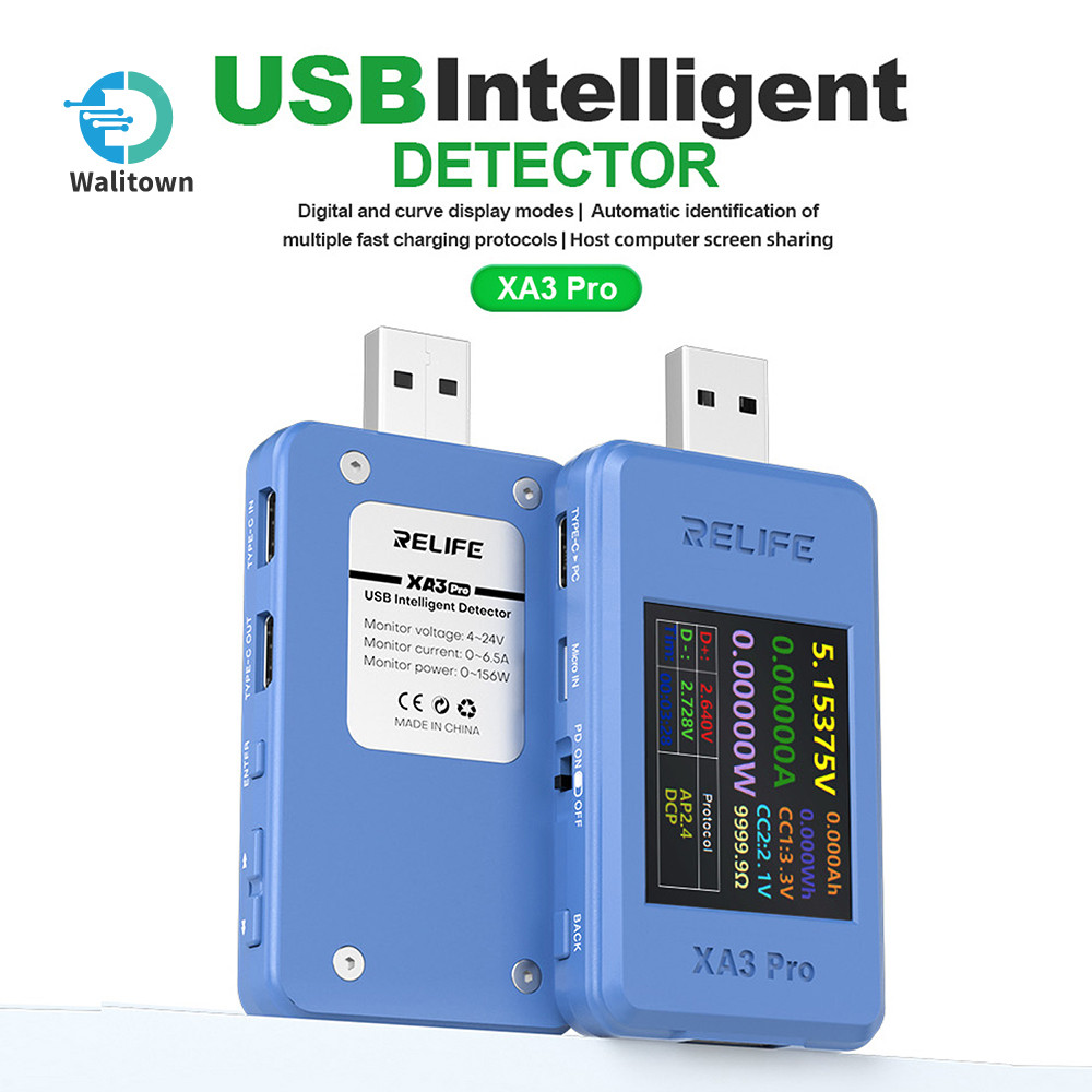 XA3 Pro DC4-24V 0-6.5A 1.77-นิ้วหน้าจอสีดิจิตอลมัลติฟังก์ชั่แรงดันไฟฟ้าปัจจุบันและ Power Meter เครื่