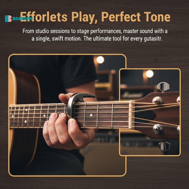 <bearone>Universal Guitar Capo Metal Adjustable Tension Clamp Secure for Acoustic and Electric 6 String Guitars Perfect for Home Practice Nice