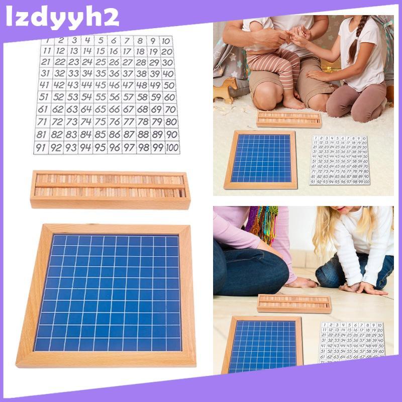 [Lzdyyh2] Montessori 1-100 Number Board Educational Hundred Board Game Toy for Gift