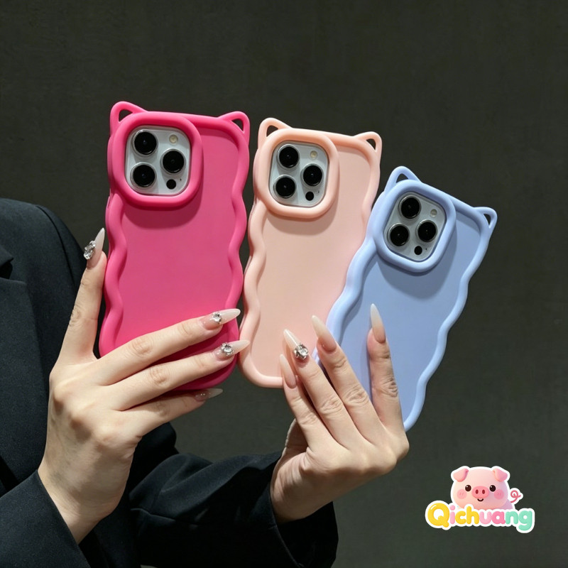 น่ารัก 3D หูแมว Matte Case สําหรับ Vivo Y39 Y38 Y37 Y36 Y78 Y58 Y56 Y33S Y33T Y51 Y51S Y21 Y21D Y21S