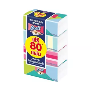 [สินค้าส่งด่วน] สก๊อตต์กระดาษเช็ดหน้า160+20แผ่น แพ็ค4 SCOTT FACIAL TISSUE SOFT BOX 160+20S P4