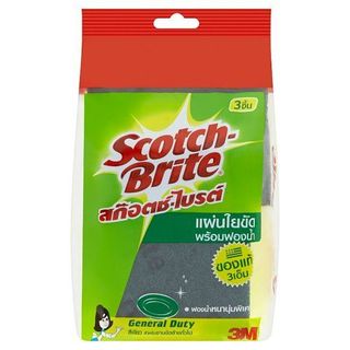 [สินค้าส่งด่วน] สก็อตช์ไบรต์เล็กฟองน้ำ 3X4 PK2+1 SCOTCH BRITE SPONGE 3X4 PK2+1