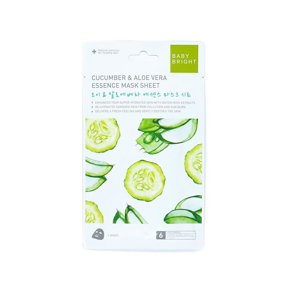 เบบี้ไบร์ทคูคัมเบอร์อโลเวร่ามาส์ก BABY BRIGHT CUCUMBER ALOE VERA MASK