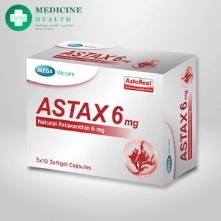 Mega We Care Astax 6 mg. 30 capsules แอสแทกซ์ 6 มก. 30 แคปซูล [1กล่อง]