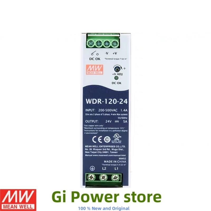 WDR-120 MEAN WELL เอาต์พุตเดี่ยวอุตสาหกรรม DIN RAIL แหล่งจ่ายไฟ WDR-120-12 WDR-120-24 WDR-120-48 มอเ