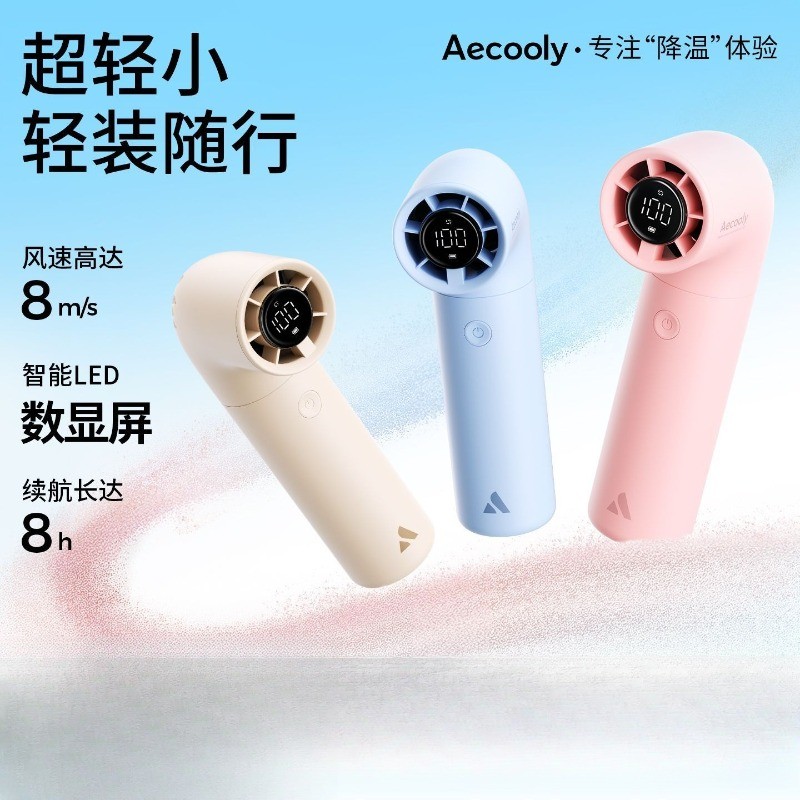 พัดลมมือถือ Aecooly ขนาดเล็กพิเศษ รวมลม ใช้คลายร้อน พกพาสะดวก