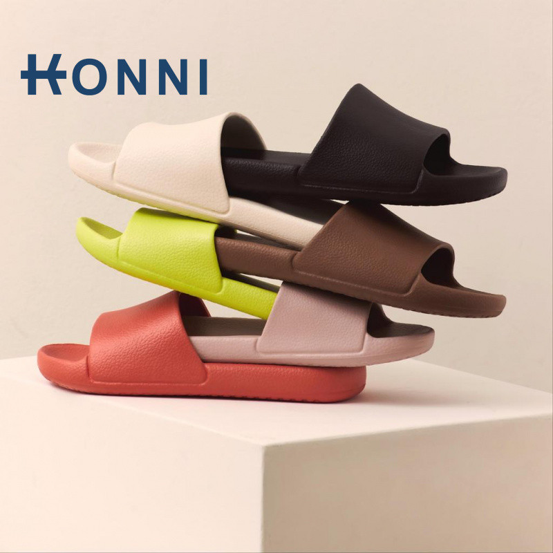 KONNI  รองเท้าใส่ในบ้าน รองเท้าห้องน้ำ รองเท้าแตะ  รองเท้าแบบสวม  สีทึบเรียบง่าย  รองเท้านิ่ม ผู้ชาย ผู้หญิง ใส่สบาย กันลื่น น้ำหนักเบา