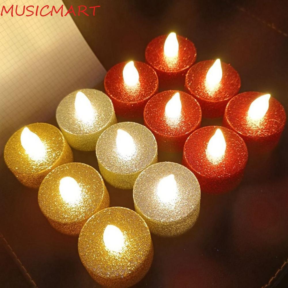 MUSICMART ชาไฟน่ารัก Warm Light Diwali เทียนฮาโลวีนเครื่องประดับ Party,Propose,Festival Layout Mini 