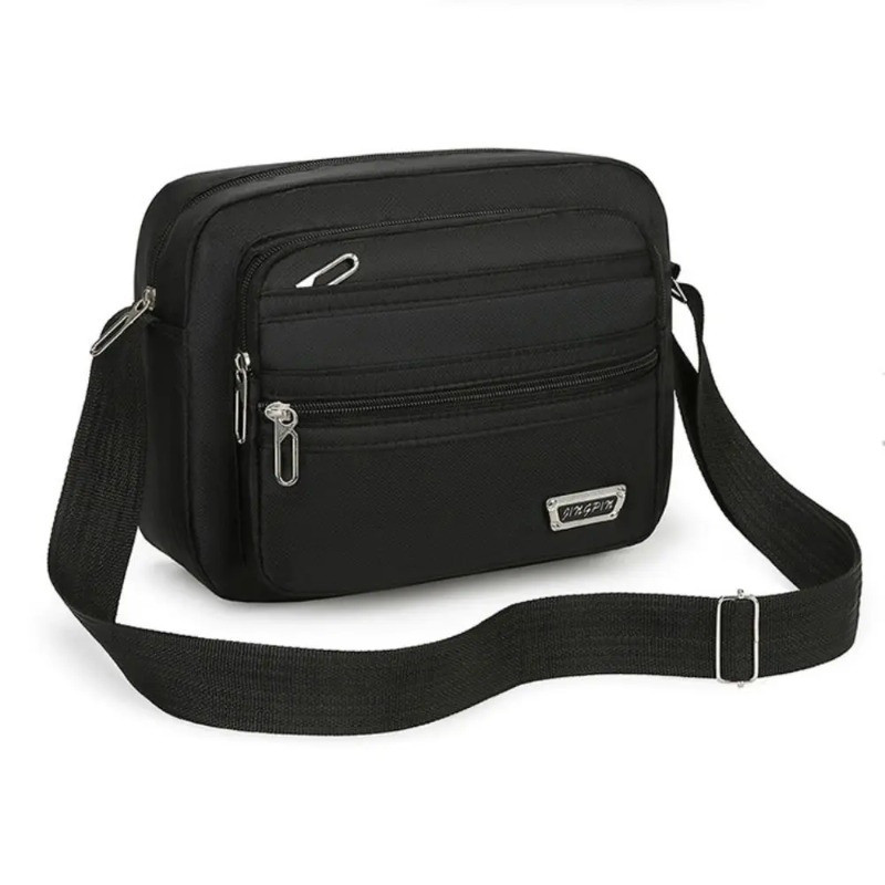ผู้ชาย Messenger กระเป๋าสะพายไนลอน-6 Drawstring Leisure Travel Messenger Bag