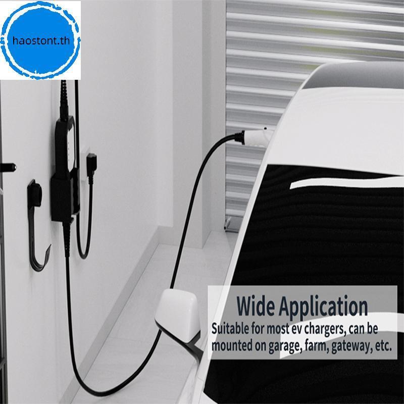 Haostont EV Charger Holder Wall Mount Kit EV Charger Holster Do สําหรับ SAE J1772 Connector J-Hook E