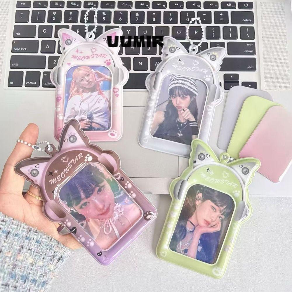 UUMIR Kpop Photocard Holder,ภาพแสดงกรอบรูปไอดอล PVC,เก็บหูฟังผีเสื้อ 3 นิ้วแขนการ์ด