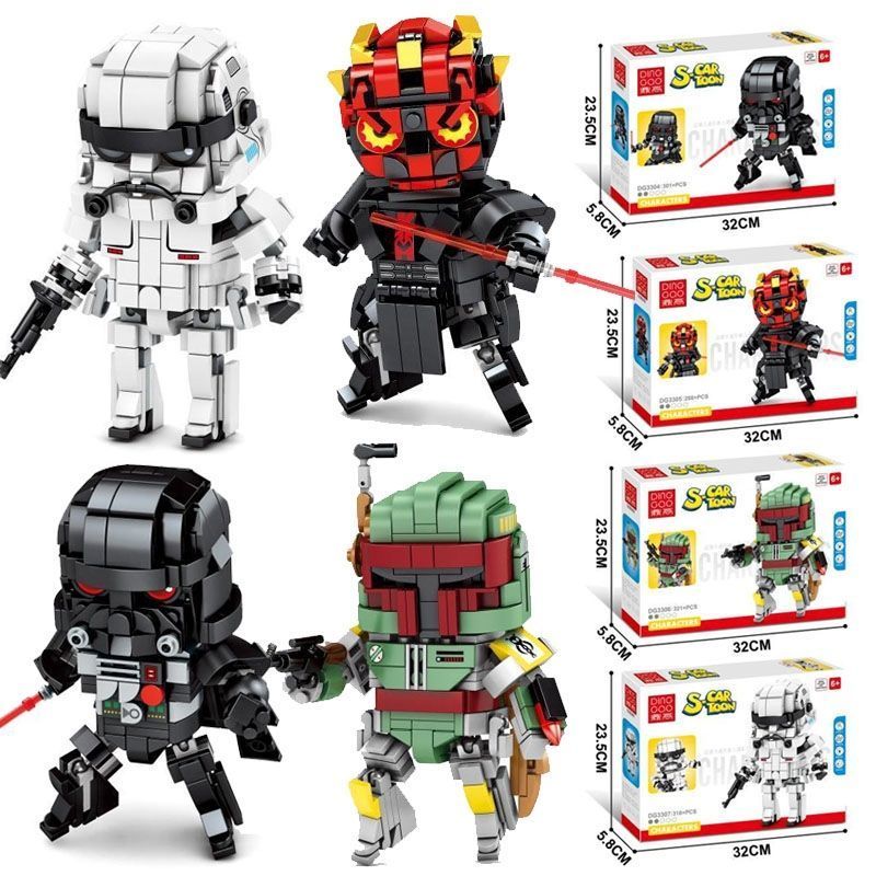 เข้ากันได้กับ Lego Star Wars Minifigures Black Samurai Sith Samurai Bounty Hunter ทหารสีขาวอาคารบล็อ