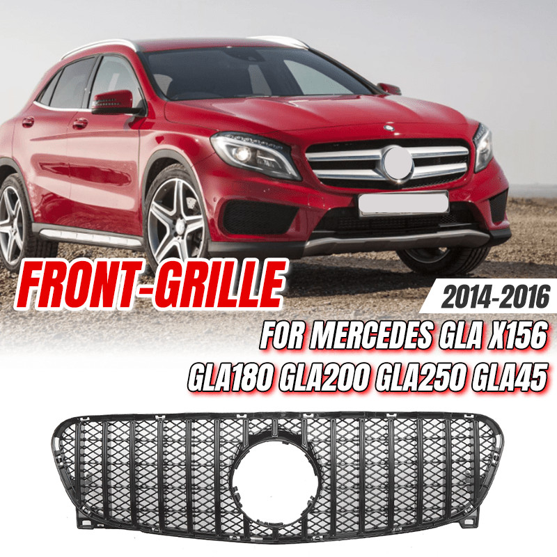 สําหรับ Mercedes Benz GLA X156 2014-2016 Grille ABS Chrome เพชรสไตล์กระจังหน้า GLA180 GLA200 GLA250 