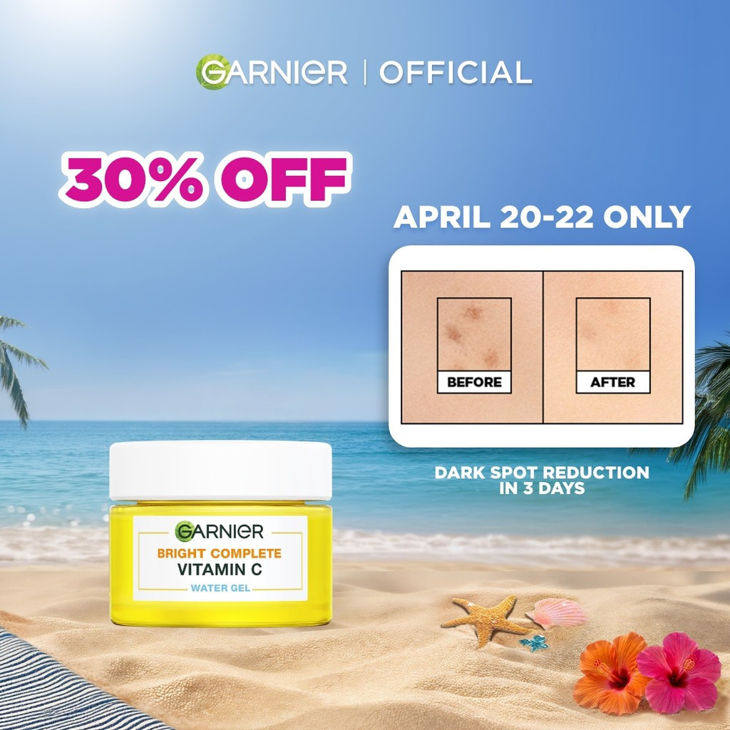 NEW Garnier Vitamin C Water Gel Moisturizer (50ml) พร้อม Niacinamide และกรดไฮยาลูโรนิก