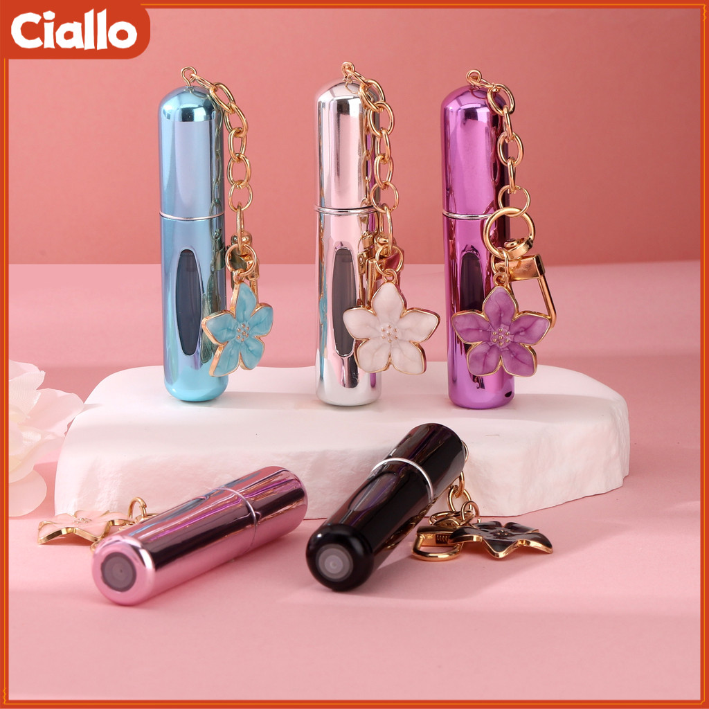 CIALLO 5มล ดอกไม้เสน่ห์ขวดเครื่องฉีดน้ําน้ําหอมรีฟิล,ขวดสเปรย์ขนาดเล็กแบบพกพาพร้อมพวงกุญแจสําหรับเดินทาง