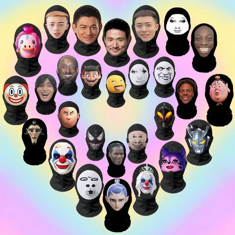 Tricky Headgear Spoof Mask Funny Big Head Cartoon Funny Face Dress Up Headgear Immunity Mask yy5.6