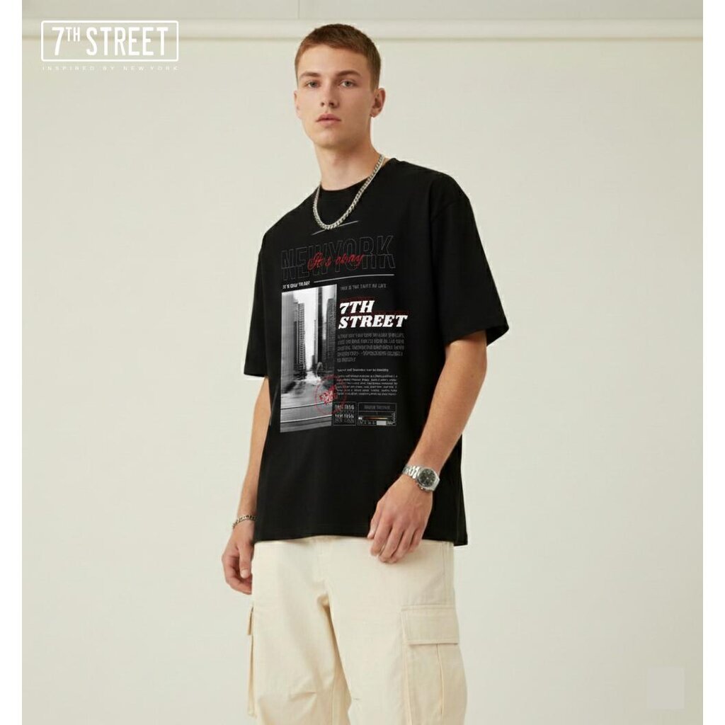 7ᵗʰ Street Oversize90s Cotton100% Com(No.20) ทรงคอฟิต ผ้านุ่ม เบา ใส่สบายที่สามารถสวมใส่ได้ทุกวัน รุ