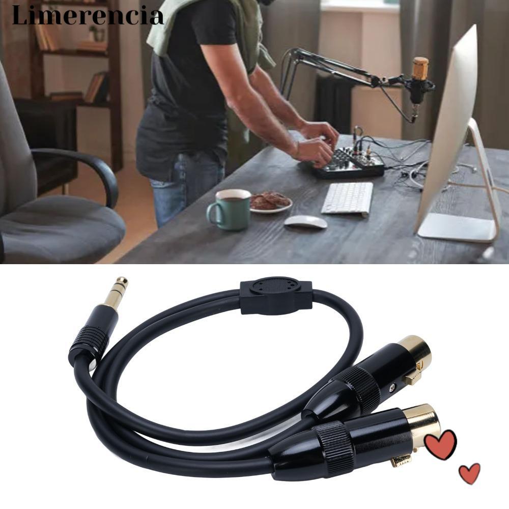 LIMERENCIA Dual XLR Female to 1/4in Male, Stereo Audio 0.5m / 1.6ft 6.35mm TRS ถึง 2 XLR Y Splitter 