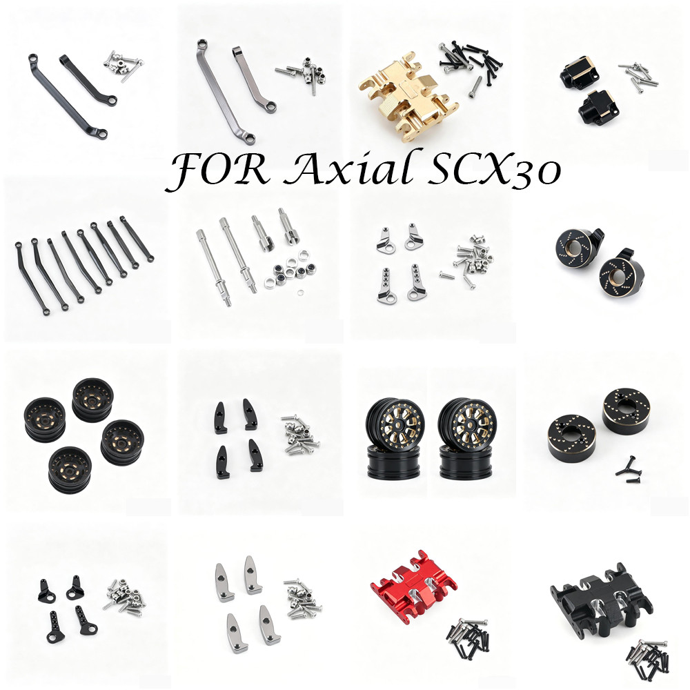 Axial SCX30 1/30 ชุดอัพเกรดทองเหลือง - สนับมือพวงมาลัย, Diff Covers & Rear Hub น้ําหนัก - สําหรับ AXIAL SCX30 RC รถอะไหล่อัพเกรด