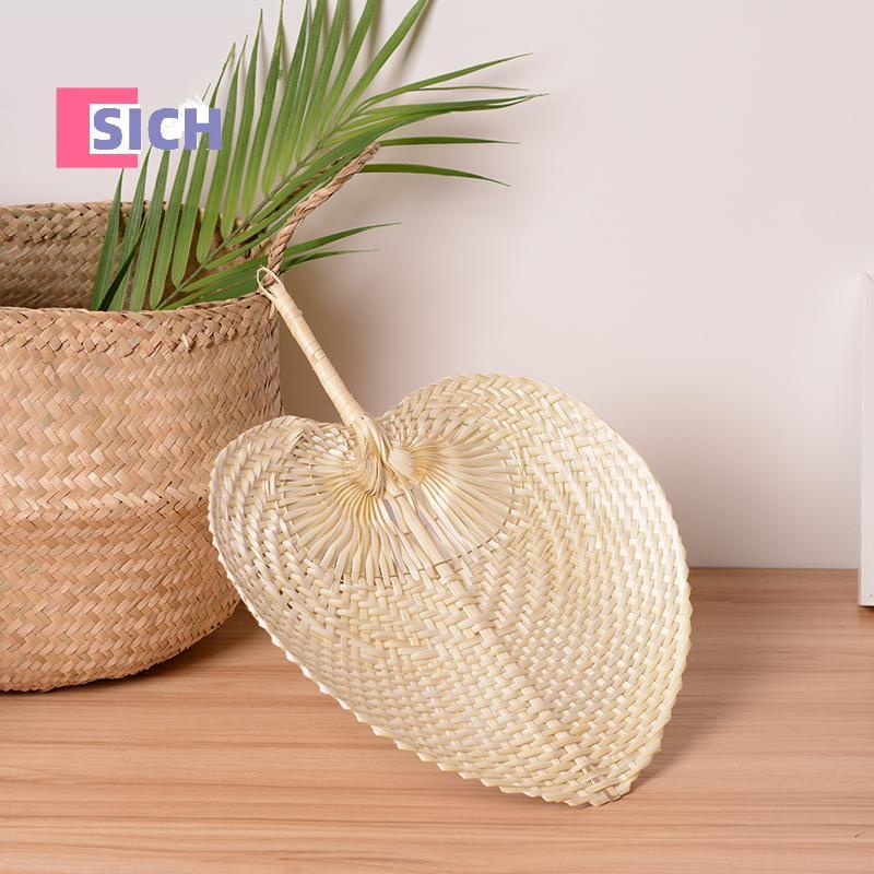 [Sich] Pushan Arts Hand Made Fan Peach Shaped Bamboo Fan Summer Cool Air Fan DIY NEW