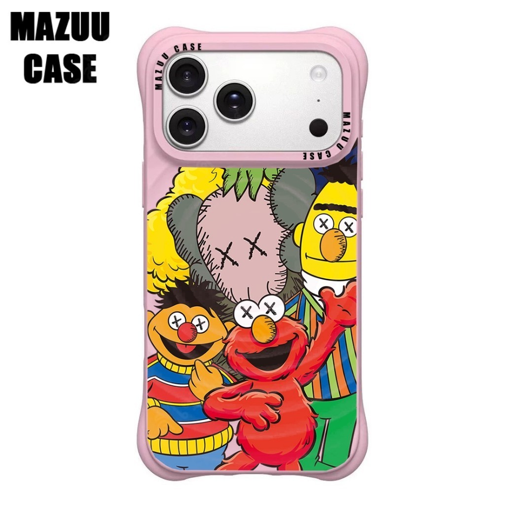เคสไอโฟน ซิลิโคนสีชมพู แม่เหล็ก กันกระแทกมุม ลายกลุ่มตัวการ์ตูนสีสดใส สำหรับ iPhone 17 16 15 14 13 12 11 Pro Max Plus