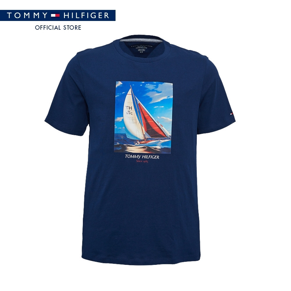 Tommy Hilfiger เสื้อยืด ผู้ชาย รุ่น XM0XM07436 DCC - สีน้ำเงิน