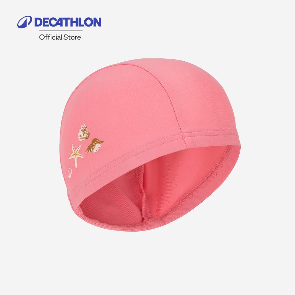 Decathlon Baby Fabric Swim Cap หมวกว่ายน้ำแบบผ้าสำหรับเด็กเล็ก - Pink