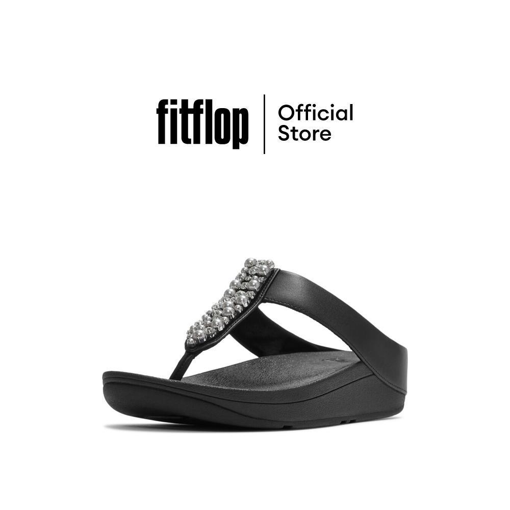 FITFLOP FINO PEARLS-AND-CRYSTAL T/P รองเท้าแตะแบบหูหนีบผู้หญิง รุ่น A2N-001 สี BLACK