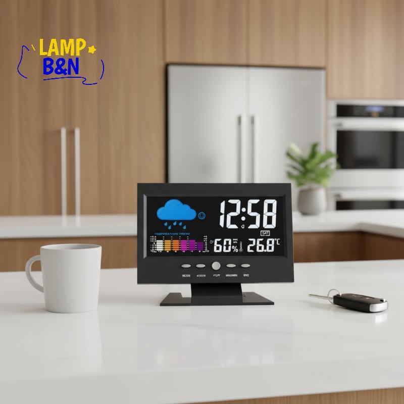 [B&N] Digital Weather Station Clo จอแสดงผล LCD เครื่องวัดความชื้นอุณหภูมิที่แม่นยําสําหรับห้อง [ใหม่]