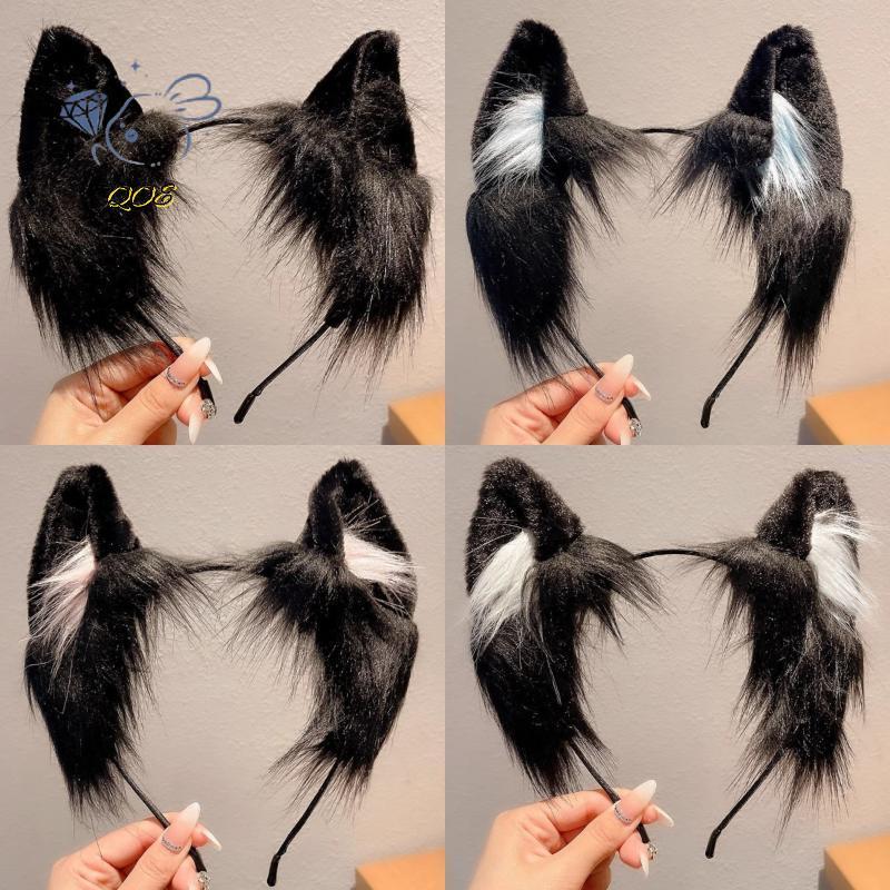 [QOE] Kawaii หูแมวน่ารักตุ๊กตา Hairband วันหยุดแต่งตัวคริสต์มาสสัตว์หู Hoop เครื่องประดับผมเด็กคอสเพ