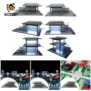 KOZEEY 1 64 Scale ที่จอดรถโรงรถ Diorama จอแสดงผลเดสก์ท็อปสําหรับ Hot Wheels รถ Miniatures ตู้โชว์