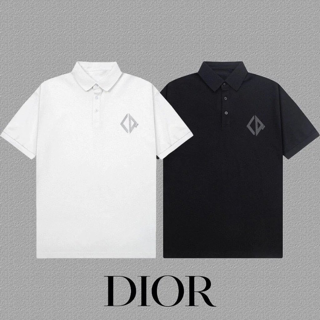 Diot เสื้อโปโลสไตล์ใหม่อย่างเป็นทางการเสื้อยืดแขนสั้นผู้ชายเสื้อเชิ้ตแขนสั้น cd Di Lapel