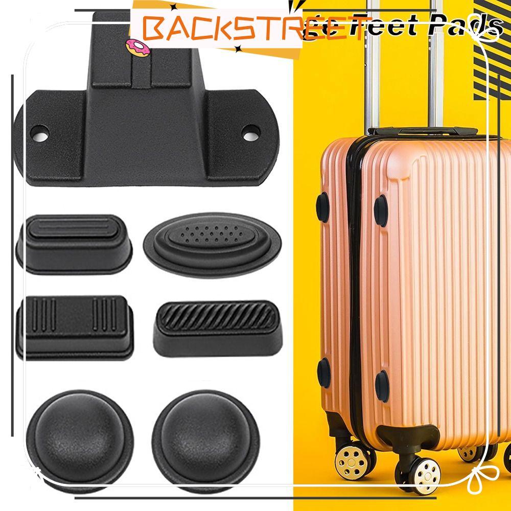 BACKSTAGEREAT กระเป๋าเดินทางขาตั้งด้านล่าง, สีดําพร้อมสกรูกระเป๋าเดินทางฟุต, Baggage Replacement Stu