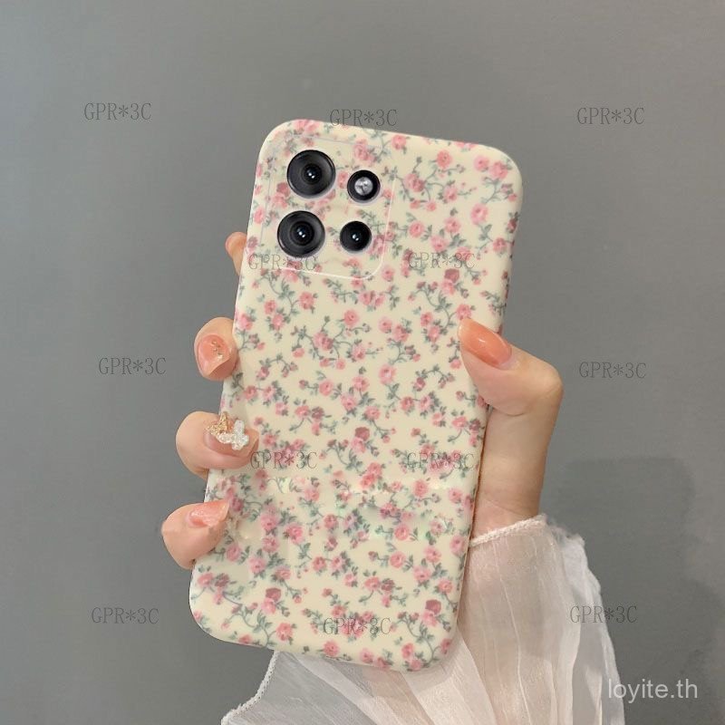 Doodle Case สําหรับ Motorola Moto G75 ช่อดอกไม้เติมหน้าจอกันกระแทก Big Hole สําหรับ Motorola Moto G7