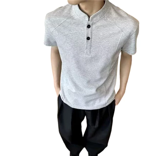 MR-DEER เสื้อยืดคอจีน เสื้อยืดผู้ชาย เสื้อยืดแฟชั่น สีพื้น รุ่น M70
