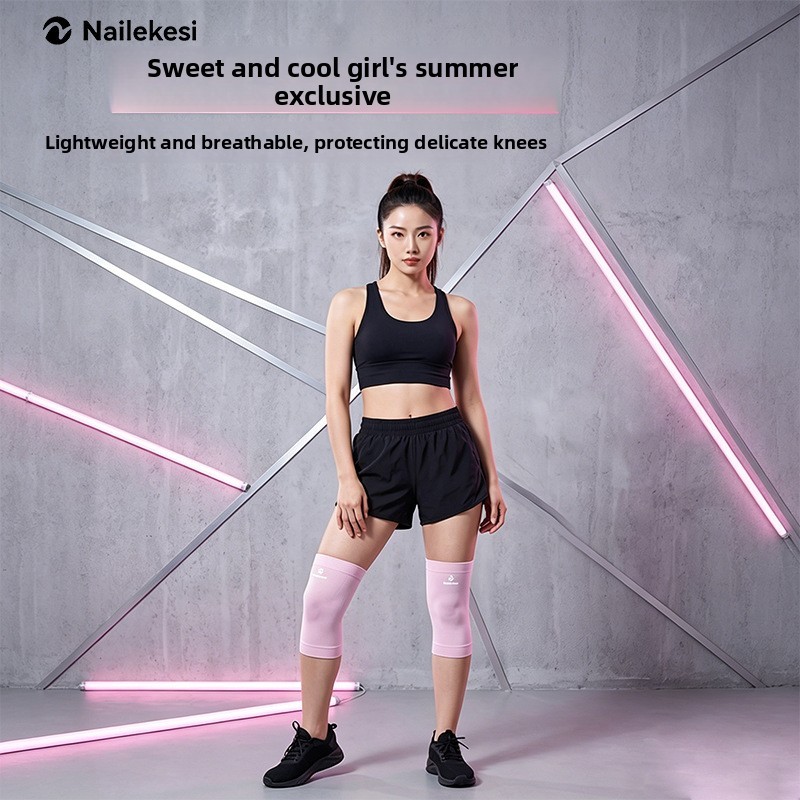 Ultra-thin knee pads for women, specifically designed for summer sports, running, and jump rope, with anti-slip knee joint protection