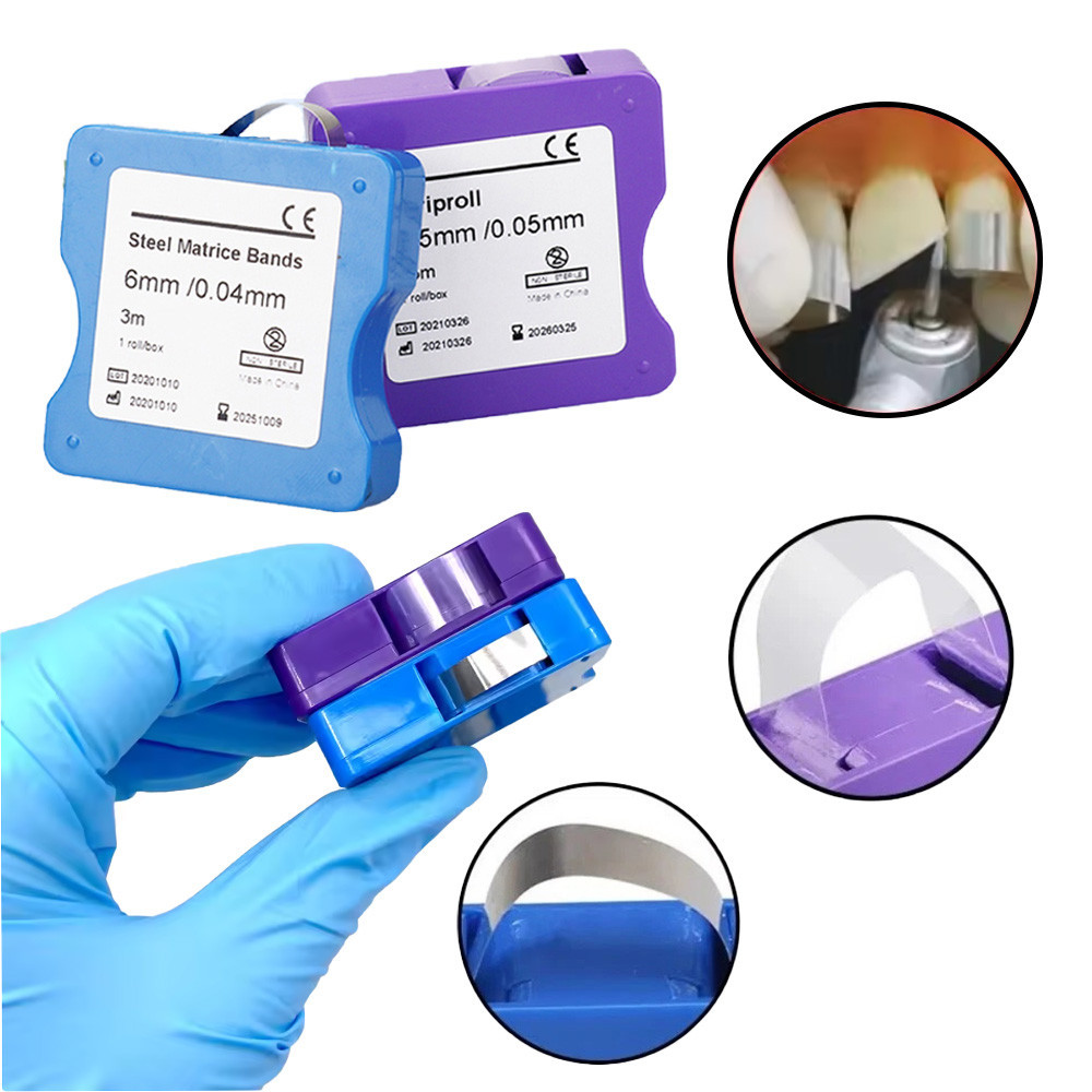 3mDental Stainless Steel Matrice Bands Dental Matrix Strips Matrice Bands Striproll 9.5mm/6mm idth 0.04mm