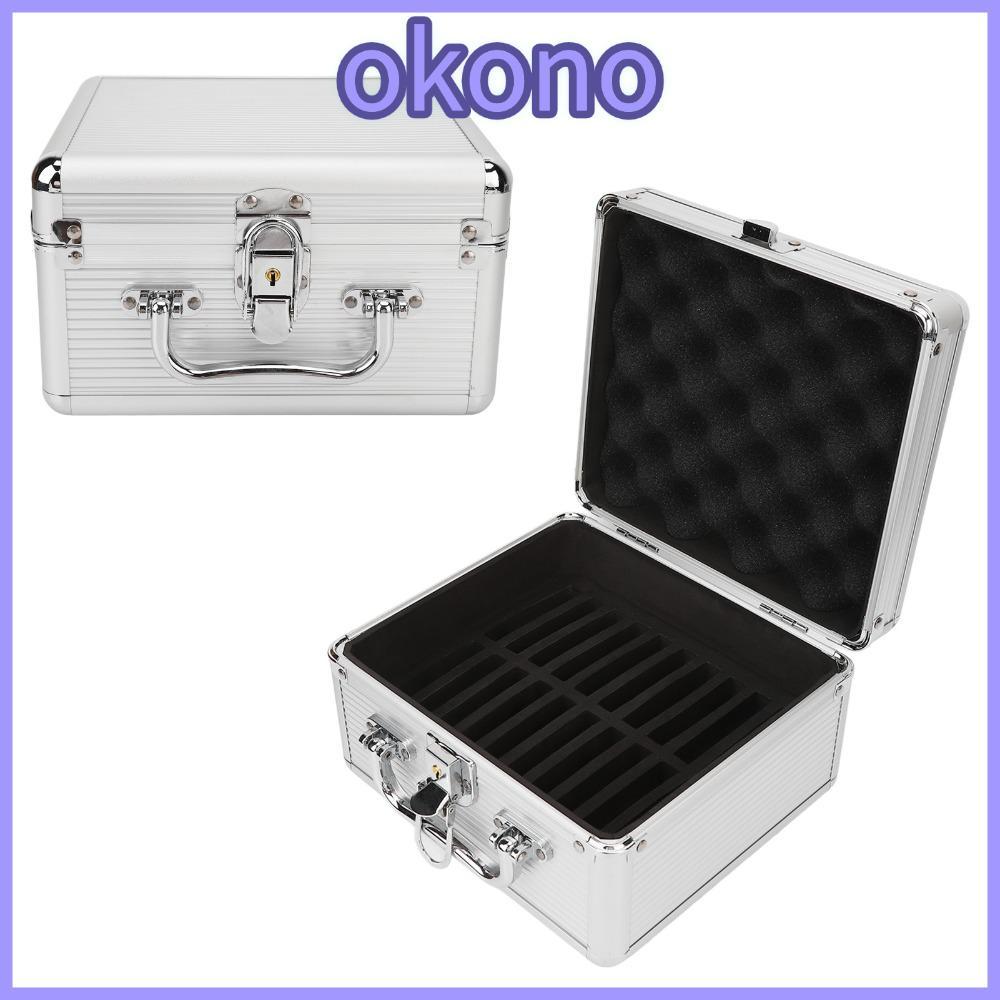 OKONO ฝาครอบกันฝุ่น, ล็อคนิรภัย 20 Bays กล่องเก็บฮาร์ดไดรฟ์, ที่จับ ABS ที่จับ ABS 2.5 นิ้วฮาร์ดดิสก์แบกฮาร์ดไดรฟ์