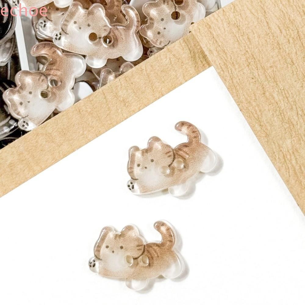 ECHOEDGE 30 ชิ้นปุ่มคิตตี้, เรซิ่นน่ารัก Tabby Cat ปุ่ม, Tuxedo Cat แฟชั่นสร้างสรรค์ขิงปุ่มแมวเสื้อกันหนาวคาร์ดิแกน