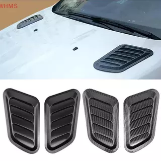 (WHMS) 1/2 ชิ้นรถ Hood Scoop ตกแต่งคาร์บอนไฟเบอร์ Air Vent Cover Universal Fit สําหรับปรับปรุงเครื่องยนต์ Airflow