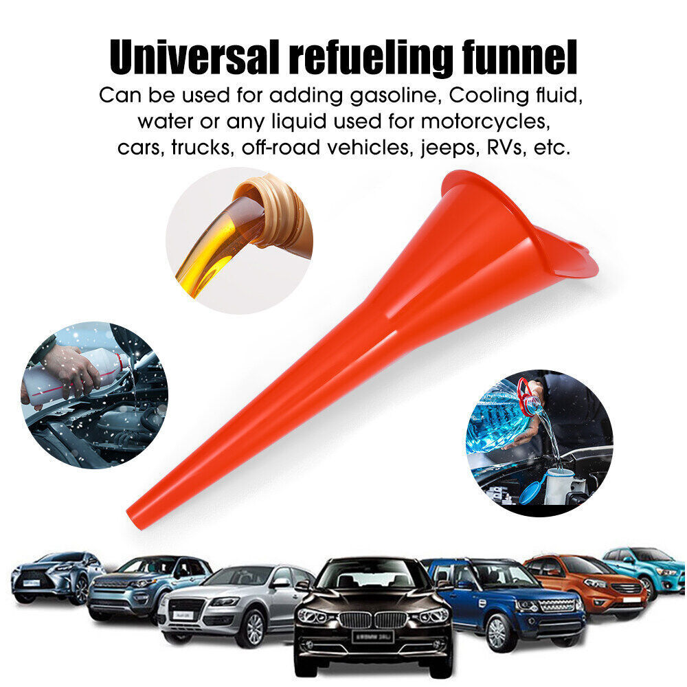 Rideon กรวยปากยาวเติมน้ำมัน และน้ำ แบบพกพา คุณภาพสูง วัสดุพลาสติก Car Refueling Funnels