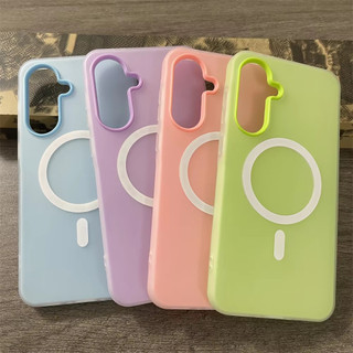 เคสซิลิโคนแม ่เหล ็For Samsung A17 A07 A56 A16 A06 A36 A35 A55 A54 A53 A26 S26 Ultra S24 FE S23 ฝาครอบชาร์จไร้สายแบบด้าน