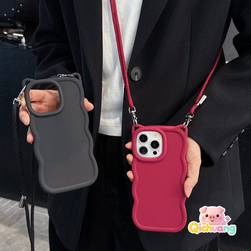 3D Wave Edge CatหูกรณีปรับCrossbody LanyardสําหรับHonor X9D X9C X9B X9A X8D X8C X8B X8A X8 X7D X7C X