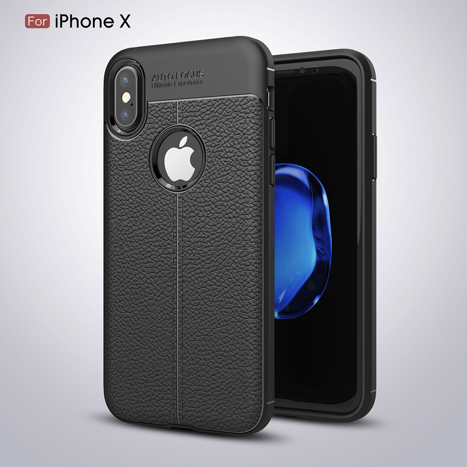 CASE IPHONE X / XS / XR / XS MAX AUTOFOCUS SILICON CARBON LEATHER CASE
