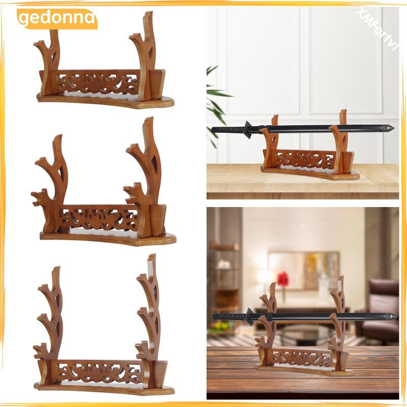 [gedonna] Samurai Sword Stand Desktop Support Retro Style Solid Wood Display for Chinese Flute Samur
